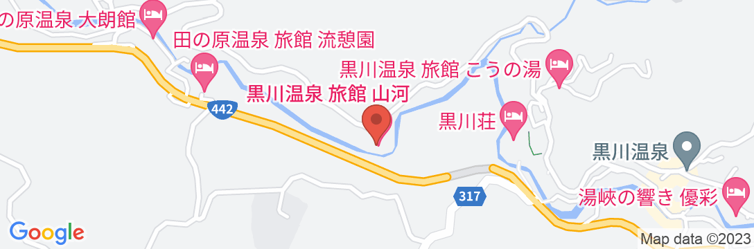 黒川温泉 旅館 山河の地図