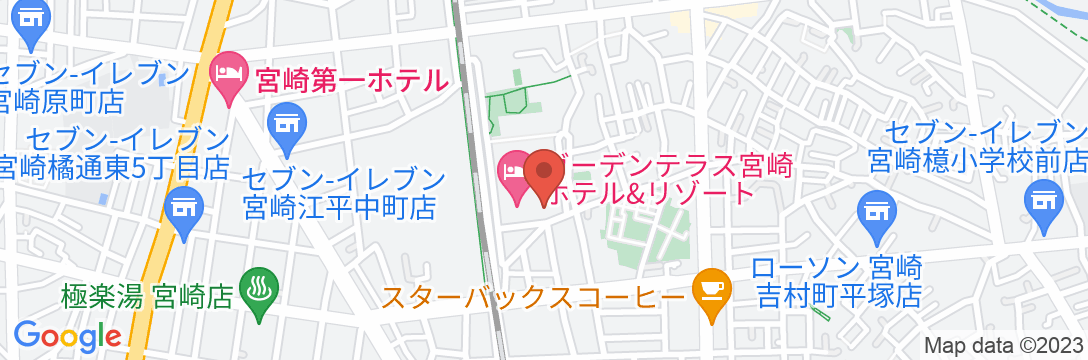 THE MEIBIA MIYAZAKI(ザ メイビア宮崎)(旧ガーデンテラス宮崎ホテル&リゾート)の地図