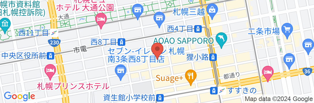 ドーミーインPREMIUM札幌(ドーミーイン・御宿野乃 ホテルズグループ)の地図