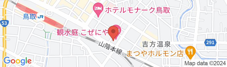 鳥取温泉 観水庭こぜにやの地図