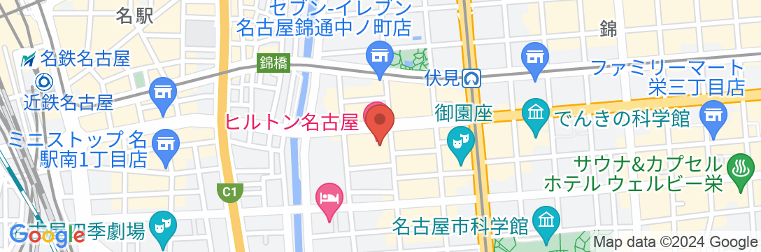 ヒルトン名古屋の地図