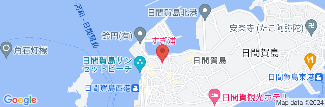 日間賀島民宿 蔵の宿すぎ浦の地図