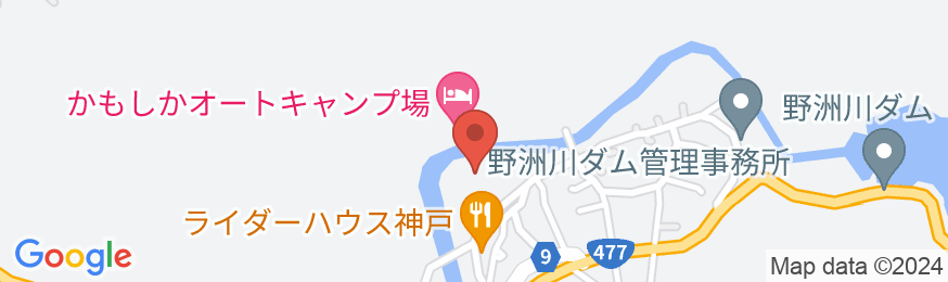甲賀の奥座敷大河原温泉 かもしか荘の地図