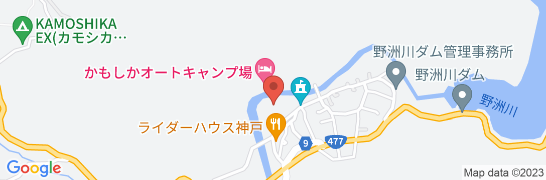 甲賀の奥座敷大河原温泉 かもしか荘の地図