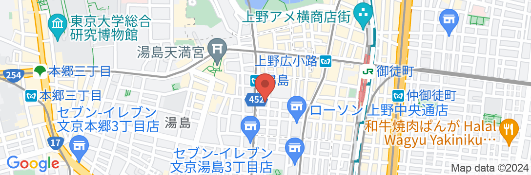 東京上野ユースホステルの地図