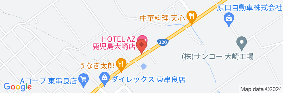 HOTEL AZ 鹿児島大崎店の地図