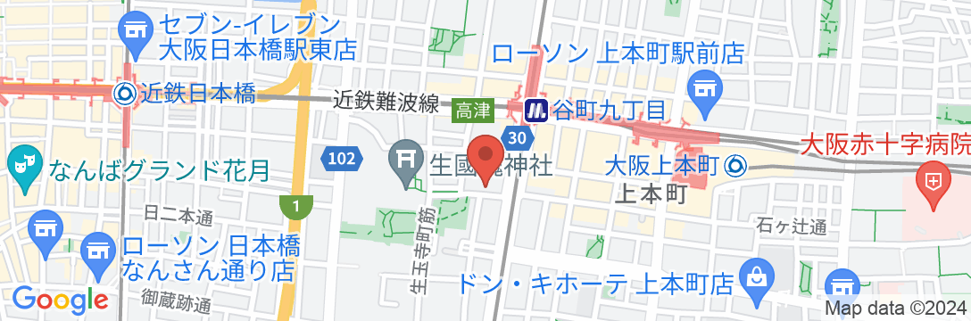上本町プラザホテル(旧:ホテルプラチナ)の地図