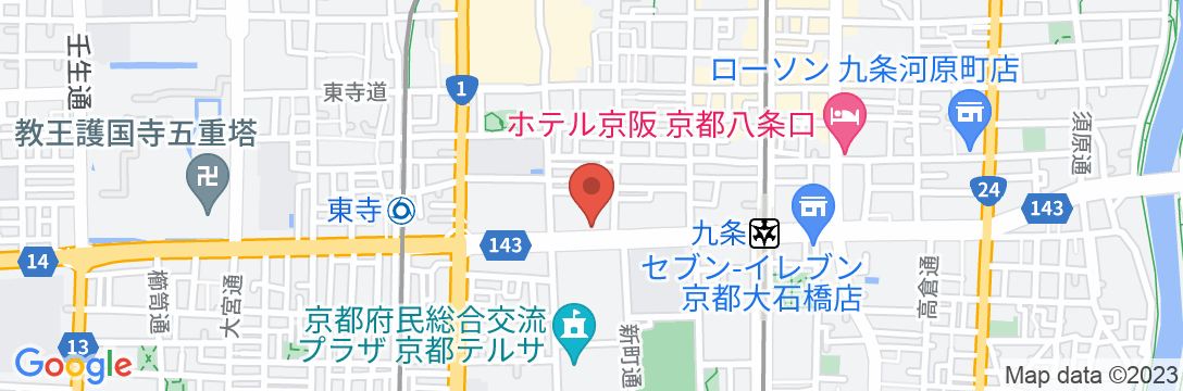 グリーンリッチホテル京都駅南 本館・清采館 人工温泉・二股湯の華の地図
