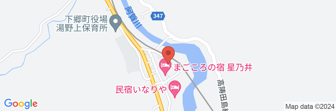 会津湯野上温泉 湯楽の宿 ひらのやの地図