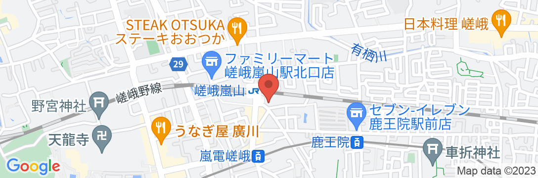 ホテル ビナリオ嵯峨嵐山の地図