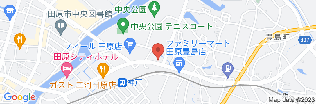 ビジネスホテル おかだ家田原店の地図
