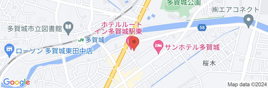 ホテル ルートイン多賀城駅東の地図