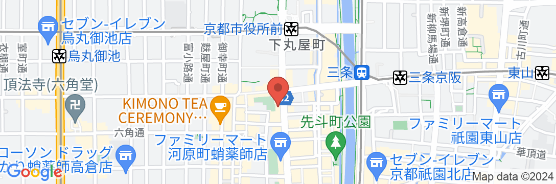 井筒ホテル〜京都・河原町三条〜の地図