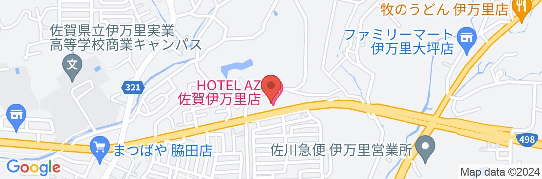 HOTEL AZ 佐賀伊万里店の地図