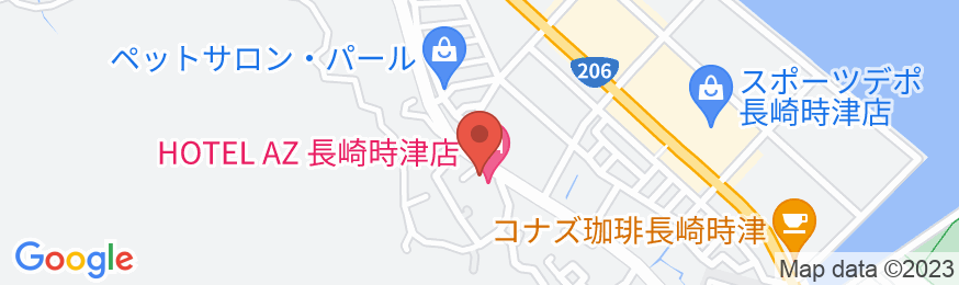 HOTEL AZ 長崎時津店の地図