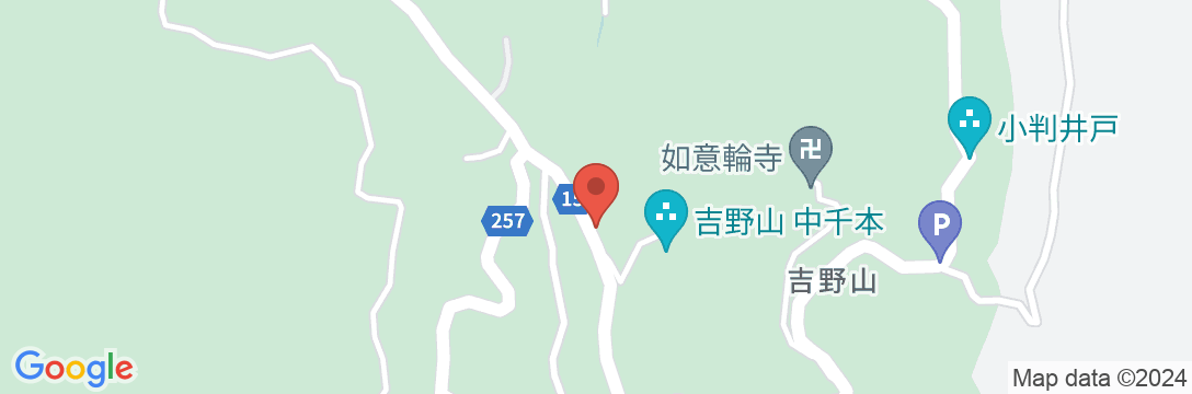 世界遺産・吉野山 眺望風呂と桜の宿 一休庵の地図
