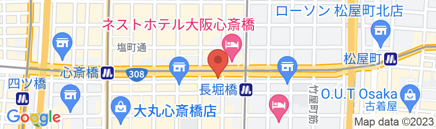 ホテルモーニングボックス大阪心斎橋の地図