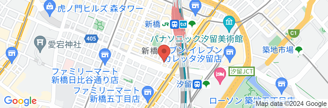 THE HOTEL SHINBASHI(ザ ホテル新橋)の地図