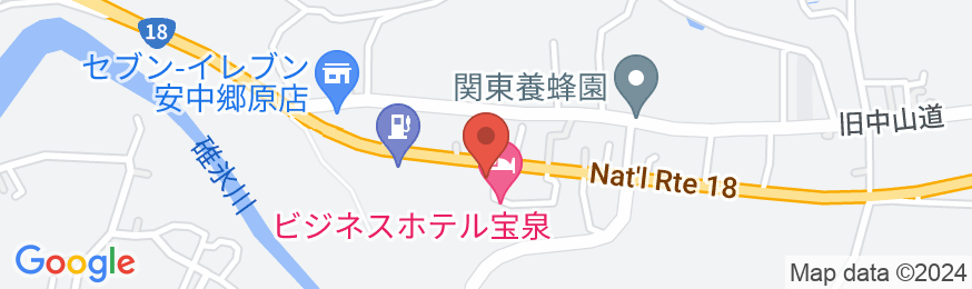 ビジネスホテル宝泉安中館の地図