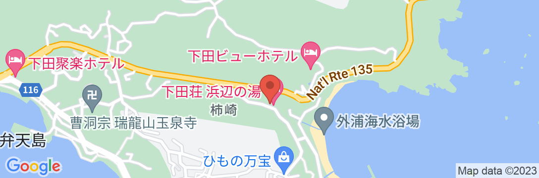 下田荘 浜辺の湯の地図