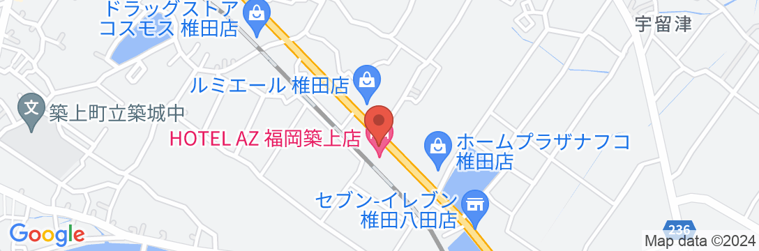 HOTEL AZ 福岡築上店の地図