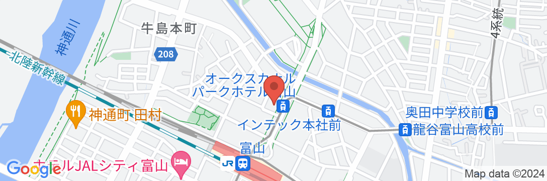 オークスカナルパークホテル富山の地図