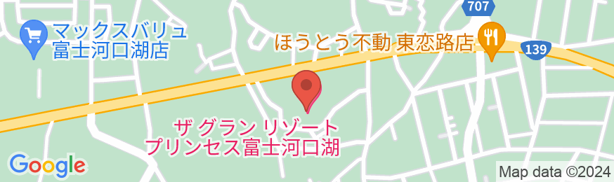 ザ グラン リゾート プリンセス富士河口湖の地図