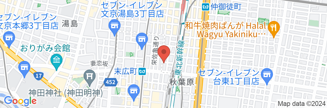 高濃度炭酸泉 藍染の湯 スーパーホテル秋葉原・末広町の地図