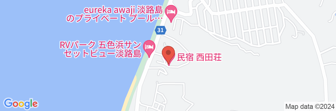 民宿西田荘 <淡路島>の地図