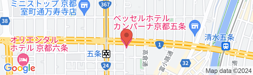 ベッセルホテルカンパーナ京都五条|サウナ付大浴場(京都1号店)の地図