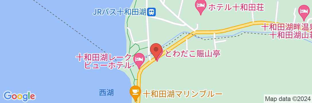 十和田湖畔温泉 とわだこ賑山亭の地図