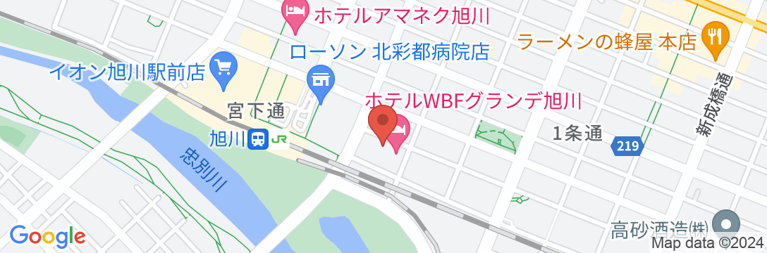 ホテルWBFグランデ旭川の地図