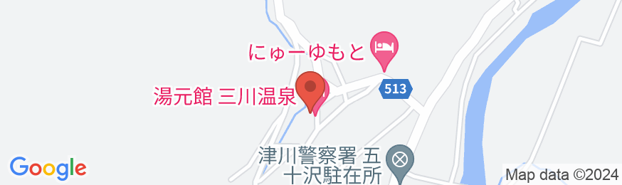 三川温泉 湯元館の地図
