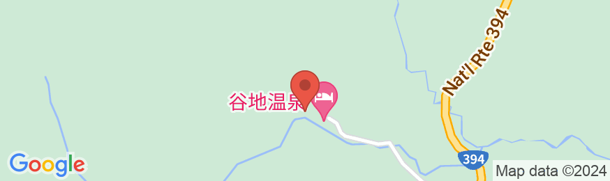 日本三秘湯 谷地温泉の地図
