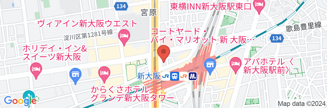 コートヤード・バイ・マリオット新大阪ステーションの地図