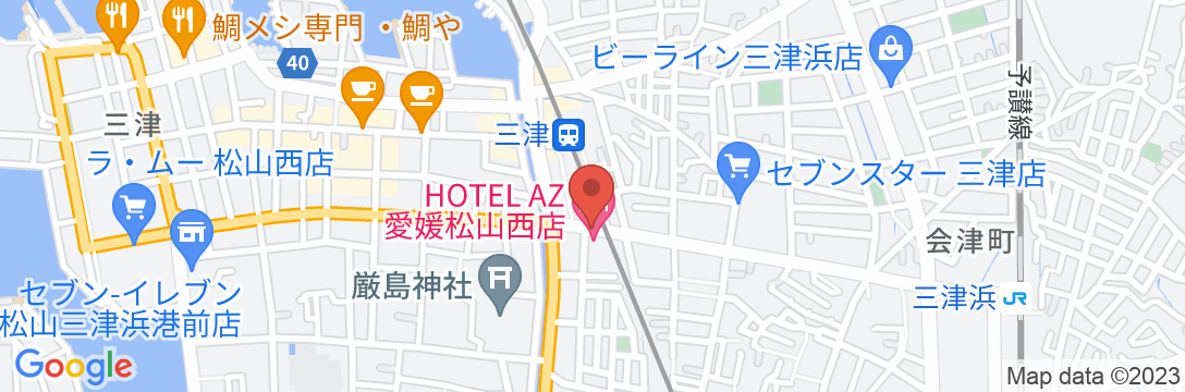 HOTEL AZ 愛媛松山西店の地図