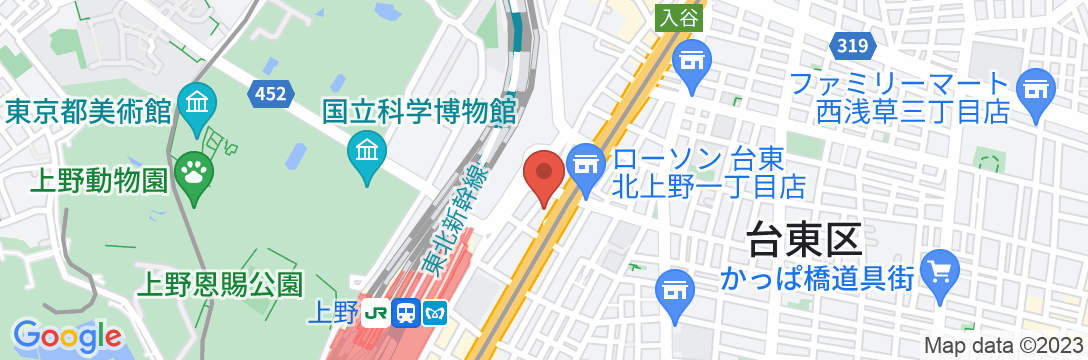 アパホテル〈上野駅北〉(全室禁煙)の地図