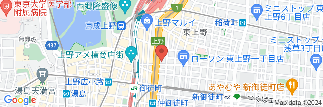 ホテルクラウンヒルズ上野プレミア(BBHホテルグループ)(旧:ライフツリー上野)の地図