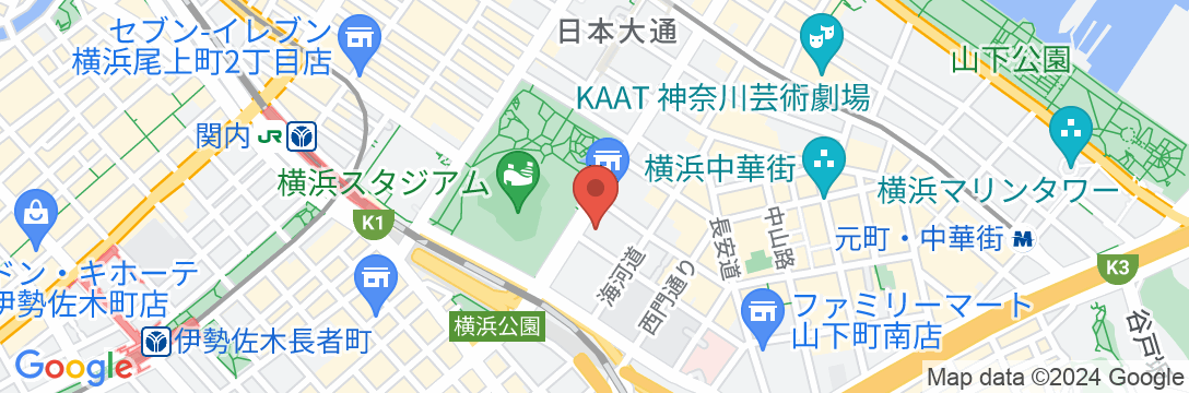 横浜セントラルホステルの地図
