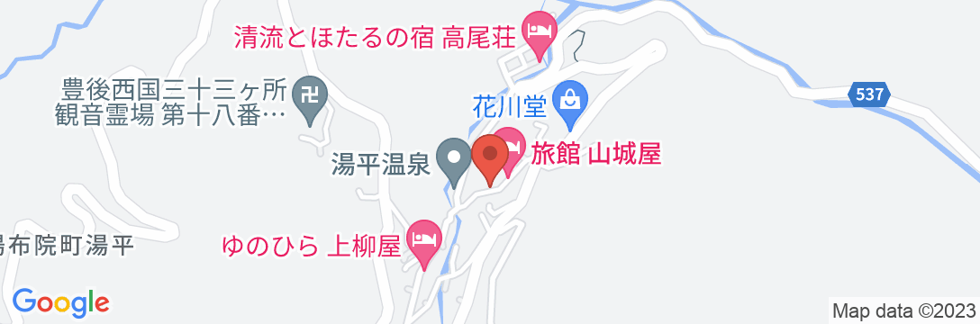 湯平温泉 旅館いづもやの地図