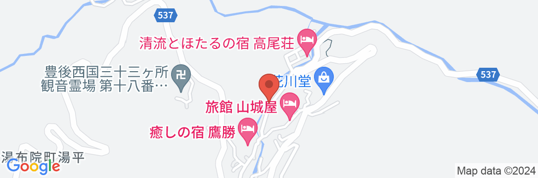 湯平温泉 白雲荘 <大分県>の地図