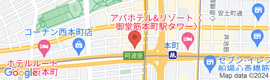天然温泉 四季彩の湯 スーパーホテルPremier大阪本町駅前の地図