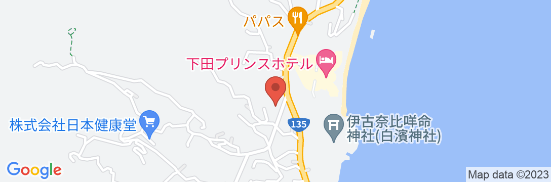 下田温泉 ペンション星の砂の地図
