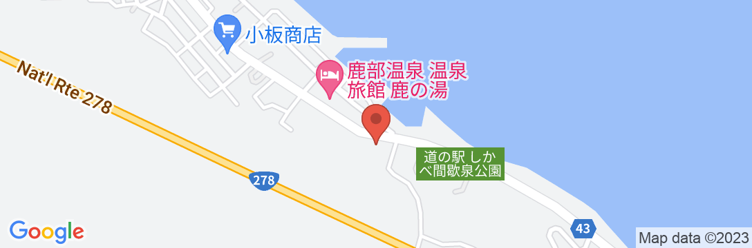 鹿部温泉 温泉旅館吉の湯の地図