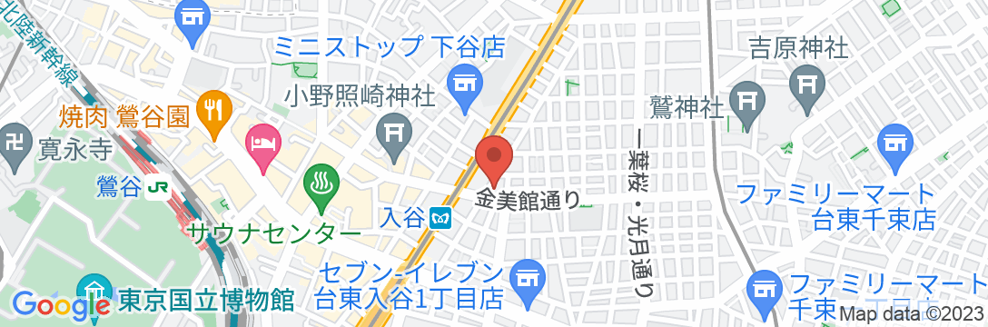 ベッセルイン上野入谷駅前(上野・入谷・鶯谷)の地図