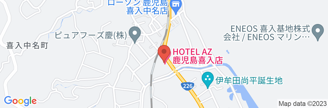 HOTEL AZ 鹿児島喜入店の地図