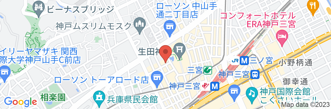 ホテル モンテ エルマーナ神戸 アマリー(ホテルモントレグループ)の地図