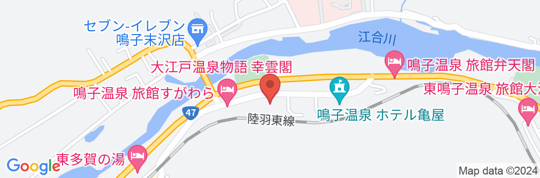 大江戸温泉物語 幸雲閣の地図