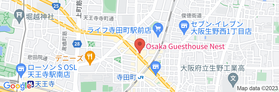 Osaka Guesthouse NESTの地図