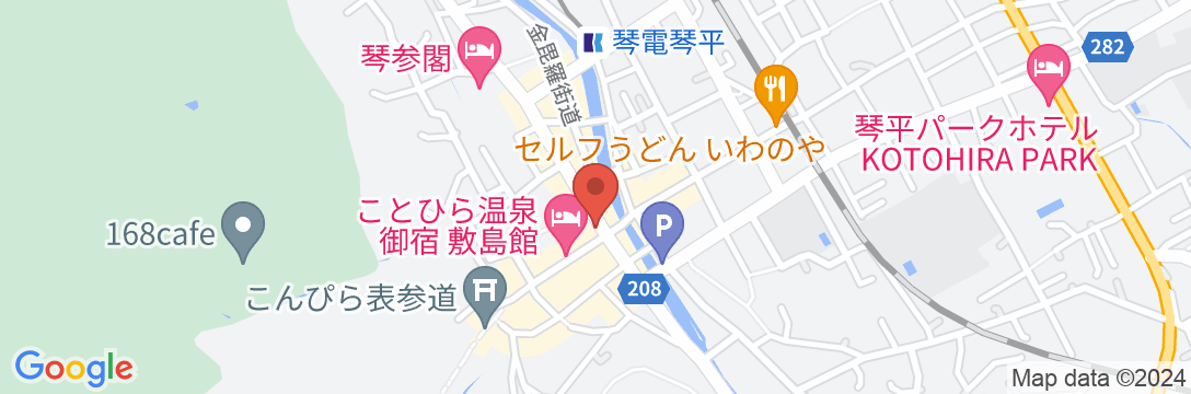 こんぴら温泉 つるや旅館<香川県>の地図